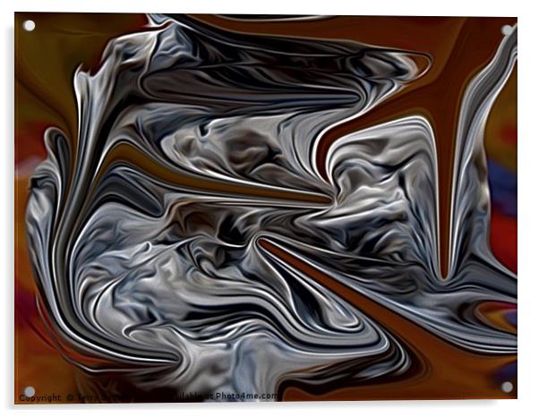Liquid Alloy an up-cycled plastic abstract art cre Acrylic by Terry Senior