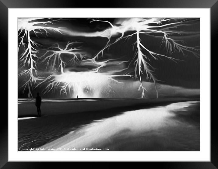 Storm (Digital Art) Framed Mounted Print by John Wain
