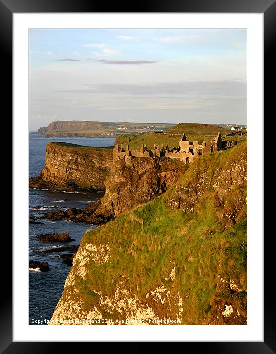 Dunluce Castle on the edge, County Antrim Framed Mounted Print by David McFarland