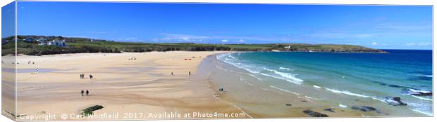 Harlyn Bay in Cornwall, Panoramic. Canvas Print by Carl Whitfield