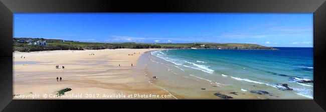 Harlyn Bay in Cornwall, Panoramic. Framed Print by Carl Whitfield