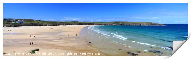 Harlyn Bay in Cornwall, Panoramic. Print by Carl Whitfield
