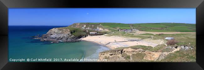 Church Cove in Cornwall, Panoramic. Framed Print by Carl Whitfield