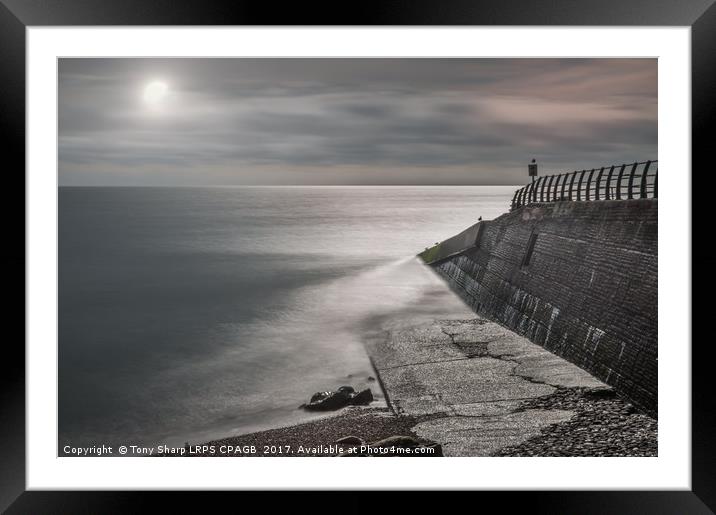 Hastings' Sea Wall Lit by the Moon Framed Mounted Print by Tony Sharp LRPS CPAGB