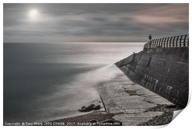 Hastings' Sea Wall Lit by the Moon Print by Tony Sharp LRPS CPAGB