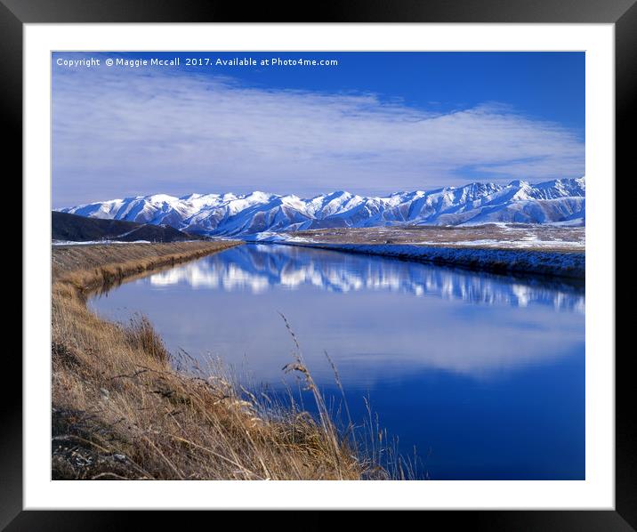 Pukaki Canal, Canterbury, New Zealand Framed Mounted Print by Maggie McCall