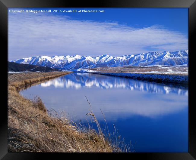 Pukaki Canal, Canterbury, New Zealand Framed Print by Maggie McCall