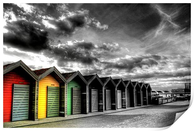 Beach Huts Print by Toon Photography