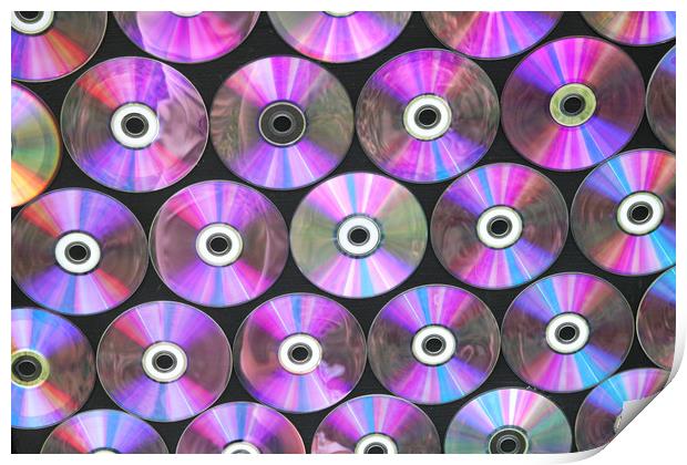 Collection of cd's Print by Sarah Pymer