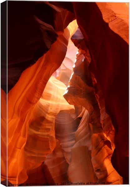 A Canyon Sculptured By Water - The Antelope Canyon Canvas Print by Christiane Schulze