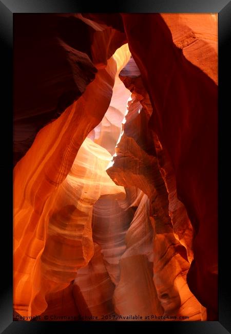A Canyon Sculptured By Water - The Antelope Canyon Framed Print by Christiane Schulze