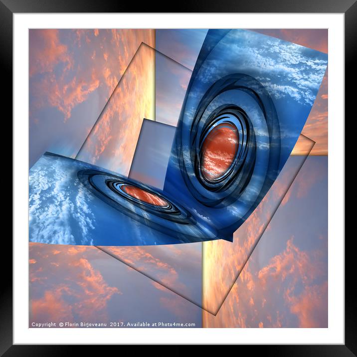 Blue Flying Off  Framed Mounted Print by Florin Birjoveanu