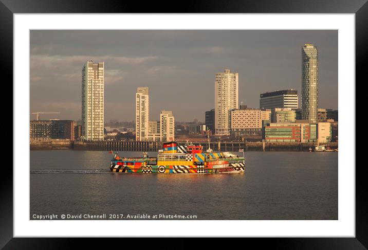 Mersey Ferry Snowdrop Framed Mounted Print by David Chennell