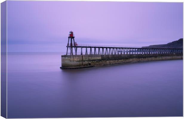 Whitby Pier                   Canvas Print by chris smith
