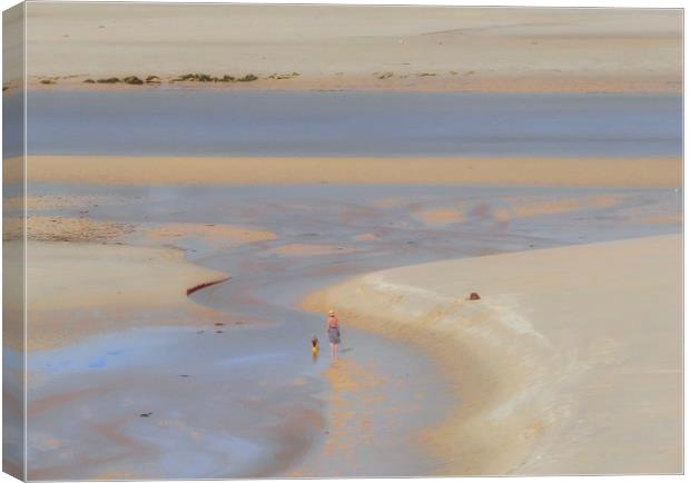 Serenity on Hayle Beach Canvas Print by Beryl Curran
