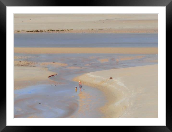 Serenity on Hayle Beach Framed Mounted Print by Beryl Curran
