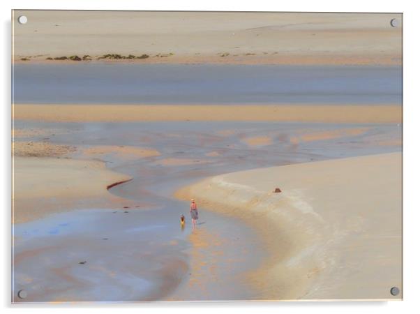 Serenity on Hayle Beach Acrylic by Beryl Curran