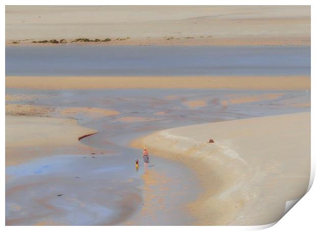 Serenity on Hayle Beach Print by Beryl Curran