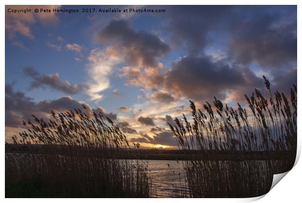 Sunset over the Exe Print by Pete Hemington