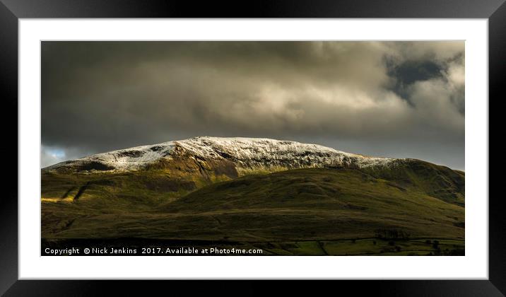 Snow Capped Clough Head  Framed Mounted Print by Nick Jenkins