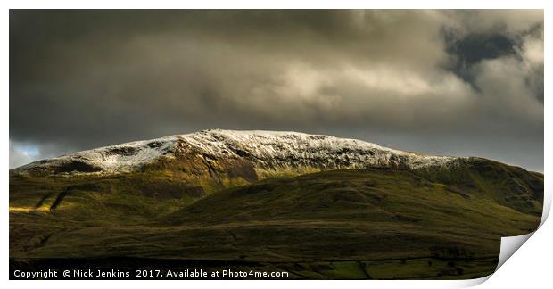 Snow Capped Clough Head  Print by Nick Jenkins
