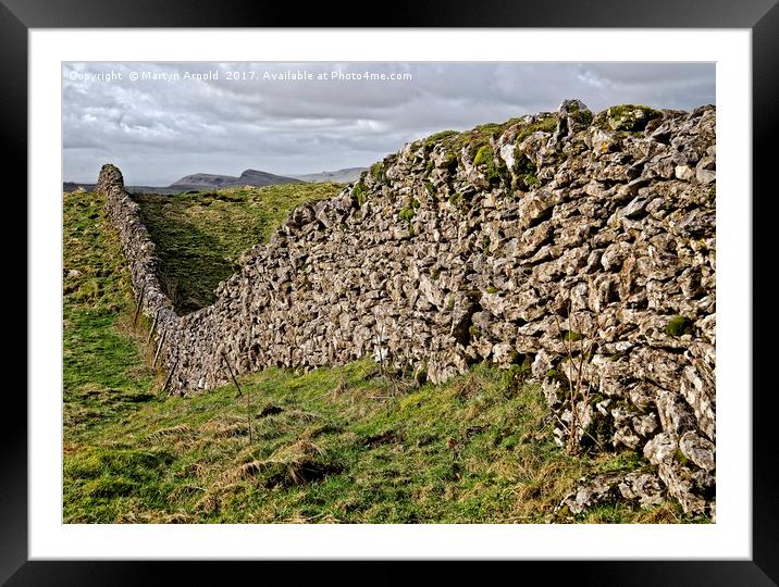Yorkshire Dry Stone Wall Near Malham Framed Mounted Print by Martyn Arnold