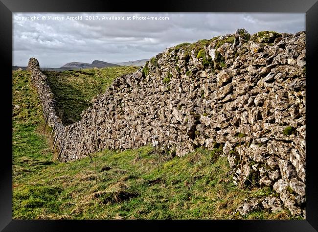 Yorkshire Dry Stone Wall Near Malham Framed Print by Martyn Arnold