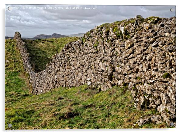 Yorkshire Dry Stone Wall Near Malham Acrylic by Martyn Arnold