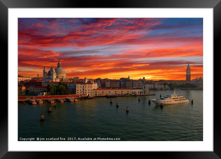 Sunset in Venice Framed Mounted Print by jim scotland fine art