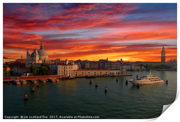 Sunset in Venice Print by jim scotland fine art