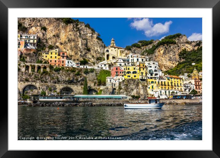 Views of the Amalfi Coast, Positano, Ravello, Maiori, Amalfi. re Framed Mounted Print by Dragomir Nikolov