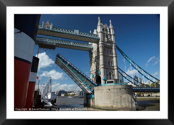 Tower bridge opens for the Waverley Framed Mounted Print by David Portwain