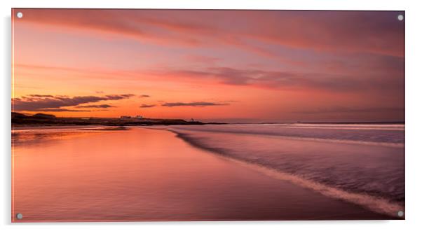 Red Sky at Bamburgh Beach Acrylic by Naylor's Photography