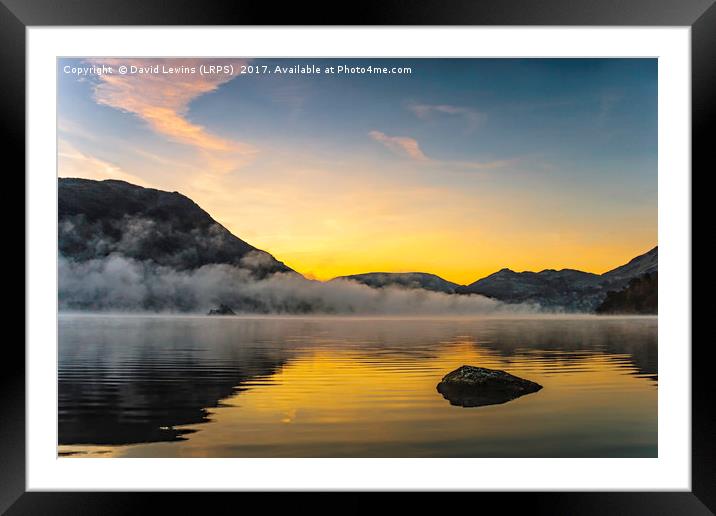 Misty Ullswater Sunrise Framed Mounted Print by David Lewins (LRPS)