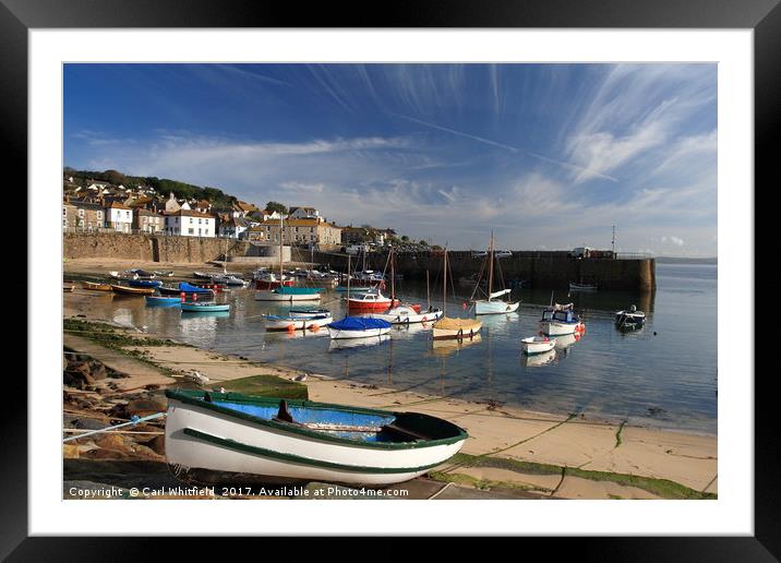 Mousehole in Cornwall, England. Framed Mounted Print by Carl Whitfield