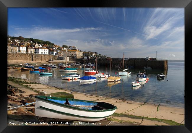 Mousehole in Cornwall, England. Framed Print by Carl Whitfield
