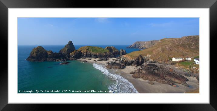 Kynance Cove in Cornwall, Panoramic. Framed Mounted Print by Carl Whitfield