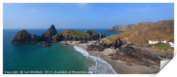 Kynance Cove in Cornwall, Panoramic. Print by Carl Whitfield
