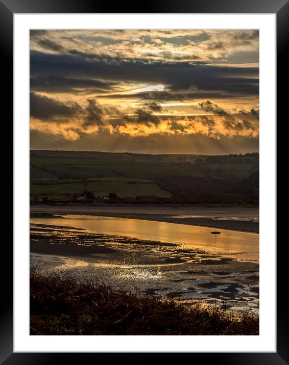 Gwbert Sunset, Ceredigion, Wales, UK Framed Mounted Print by Mark Llewellyn