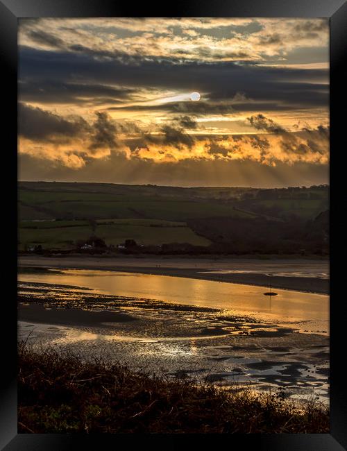 Gwbert Sunset, Ceredigion, Wales, UK Framed Print by Mark Llewellyn