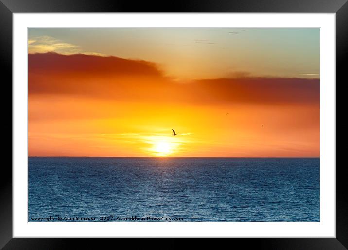 Sunset at Hunstanton Framed Mounted Print by Alan Simpson