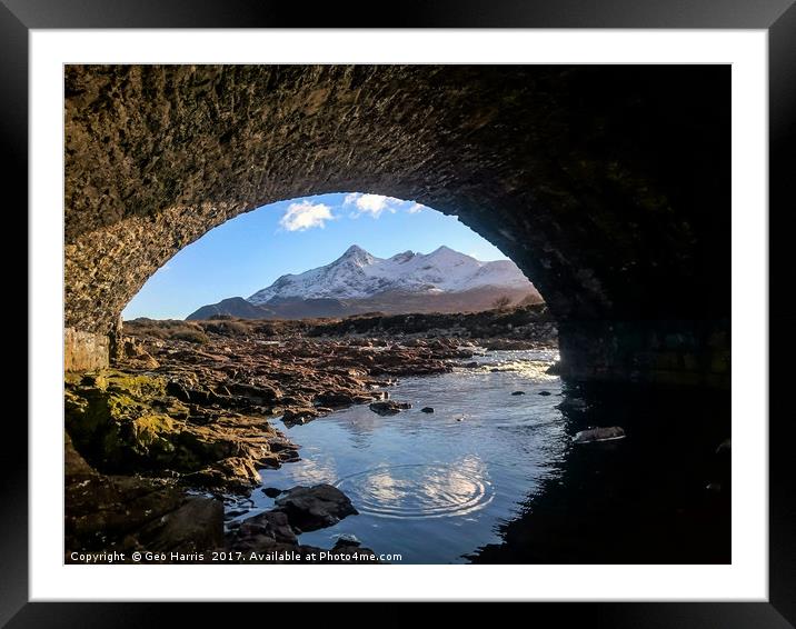 Sligachan Bridge. Framed Mounted Print by Geo Harris