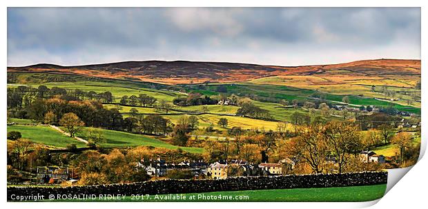 "VIEW ACROSS GRASSINGTON AND MOORS BEYOND" Print by ROS RIDLEY