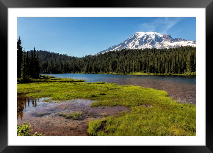 Mt Rainier from Reflection Lake, No. 2 Framed Mounted Print by Belinda Greb