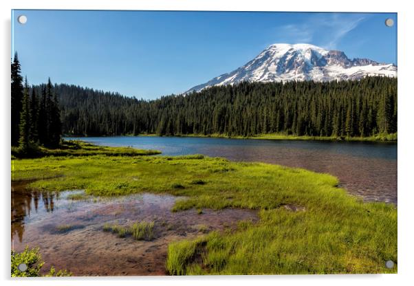 Mt Rainier from Reflection Lake, No. 2 Acrylic by Belinda Greb