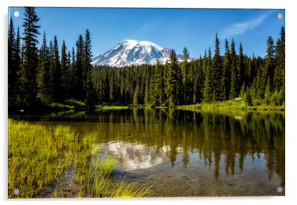 Mt Rainier from Reflection Lake, No. 3 Acrylic by Belinda Greb
