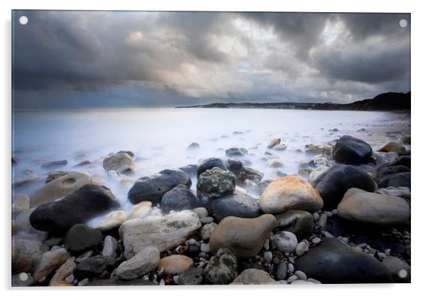 Swanage Bay Dorset Acrylic by Tony Bates