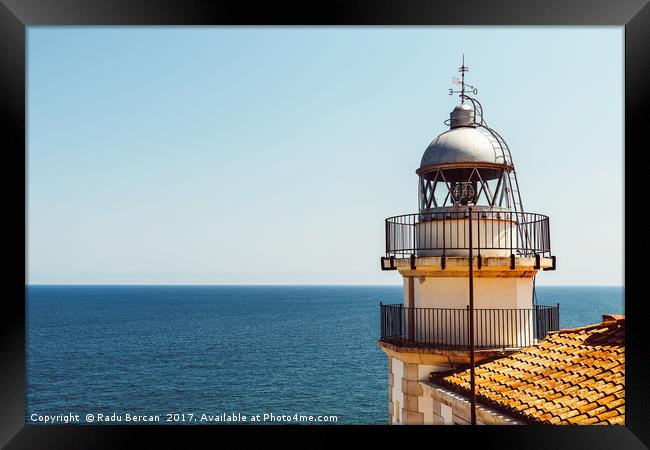 Lighthouse Of Papa Luna Castle In Peniscola, Spain Framed Print by Radu Bercan