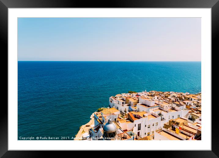 Aerial Panoramic View From Papa Luna Castle Of Pen Framed Mounted Print by Radu Bercan