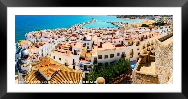 Aerial Panoramic View From Papa Luna Castle Of Pen Framed Mounted Print by Radu Bercan